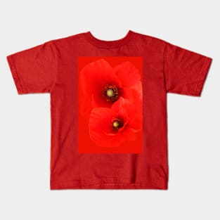 Two Red Poppies floral Kids T-Shirt